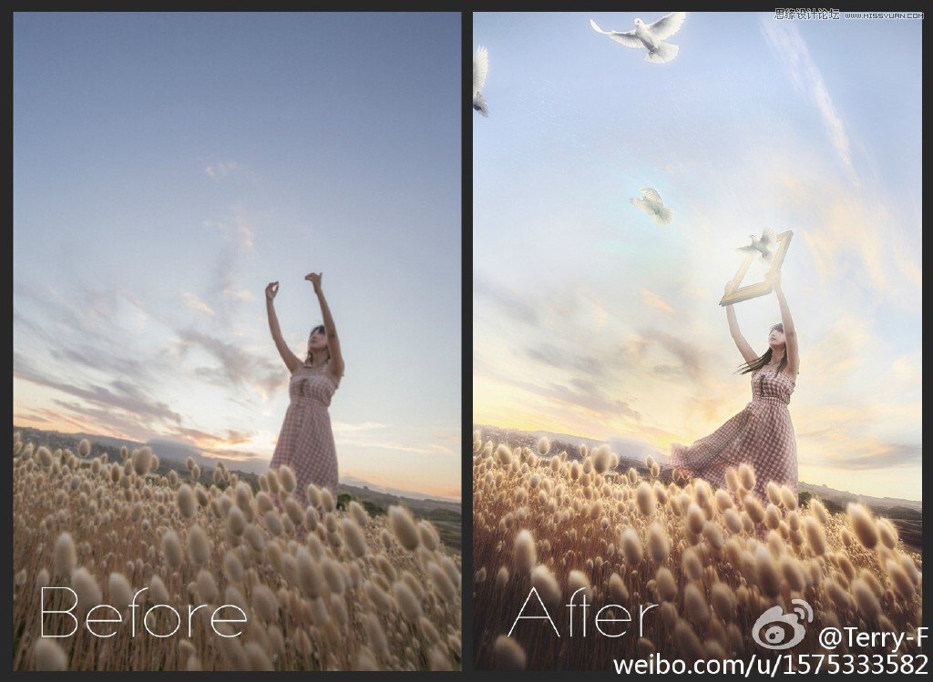 Photoshop创意合成拿着相框放生的少女场景,PS教程,PS家园网