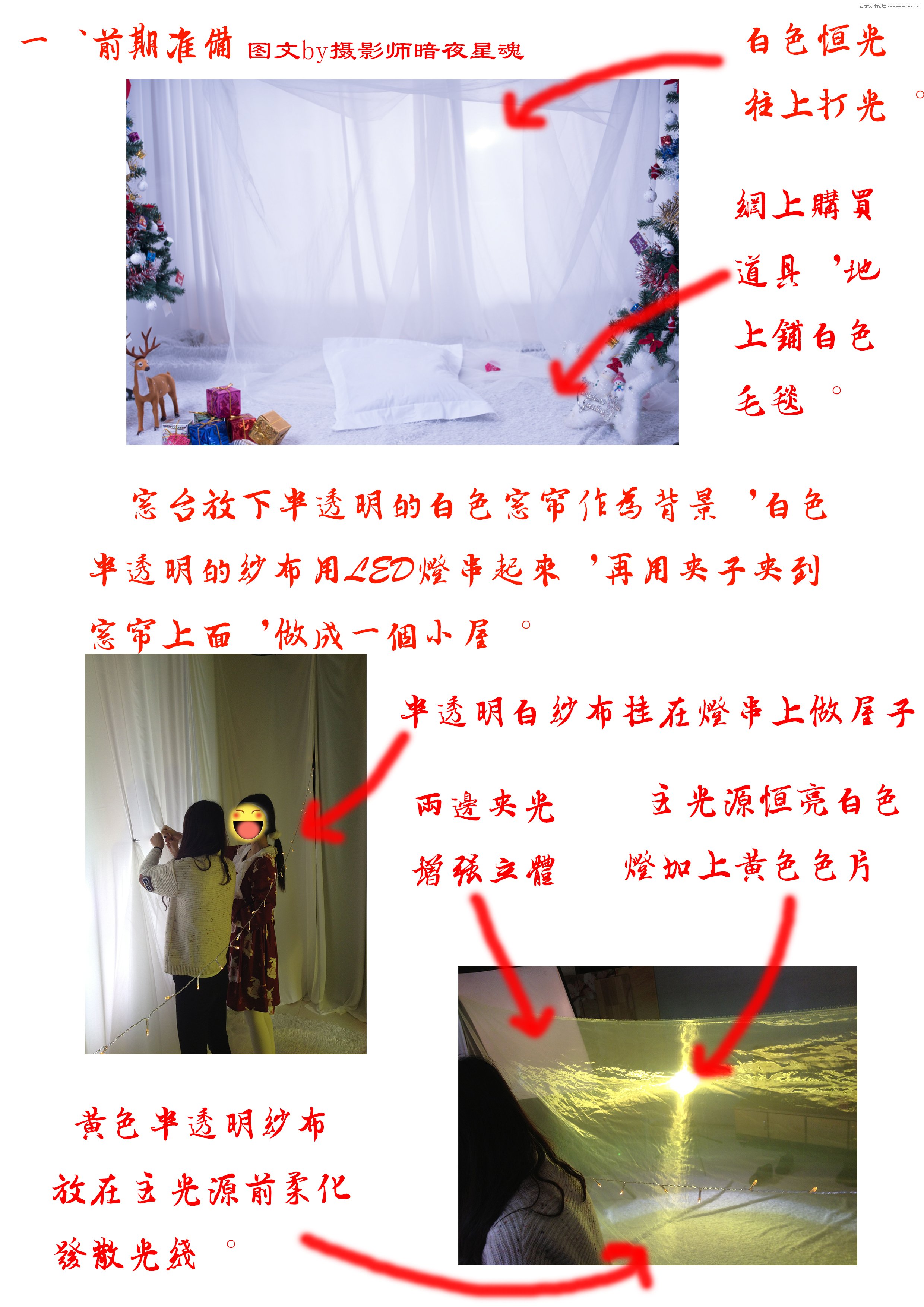 Photoshop圣诞梦幻暖色写真前后期思路分享