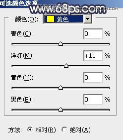 Photoshop给外景果子照片添加黄昏金黄色调
