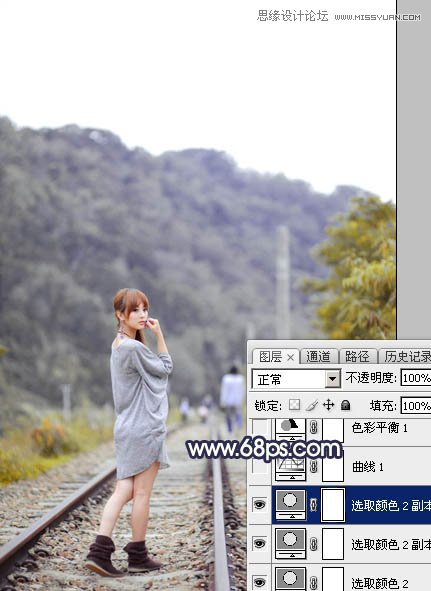 Photoshop给外景果子照片添加黄昏金黄色调