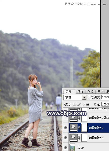 Photoshop给外景果子照片添加黄昏金黄色调