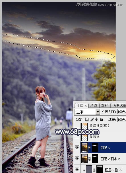 Photoshop给外景果子照片添加黄昏金黄色调