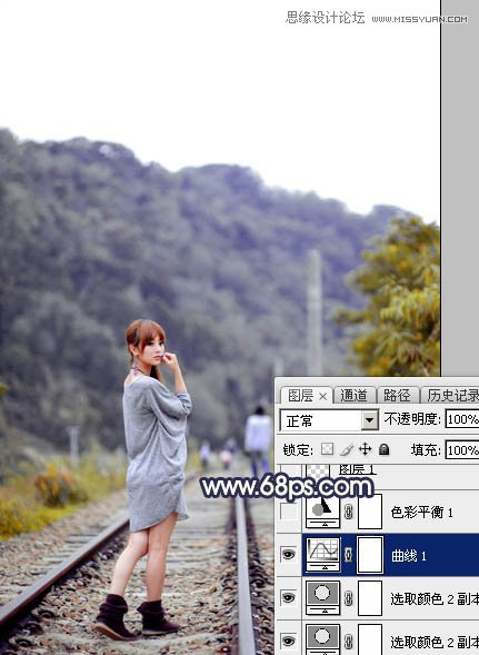 Photoshop给外景果子照片添加黄昏金黄色调