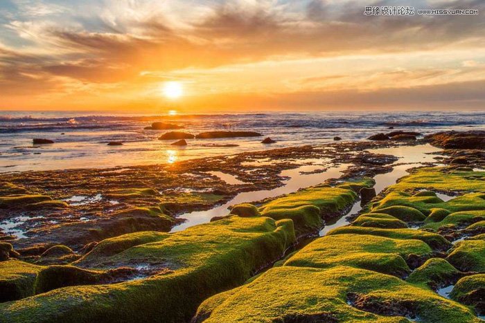 Photoshop给外景人像添加夕阳美景效果