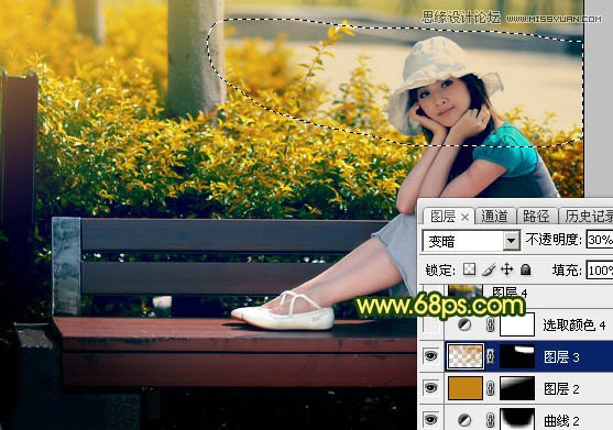 Photoshop调出公园果子照片暖色逆光效果