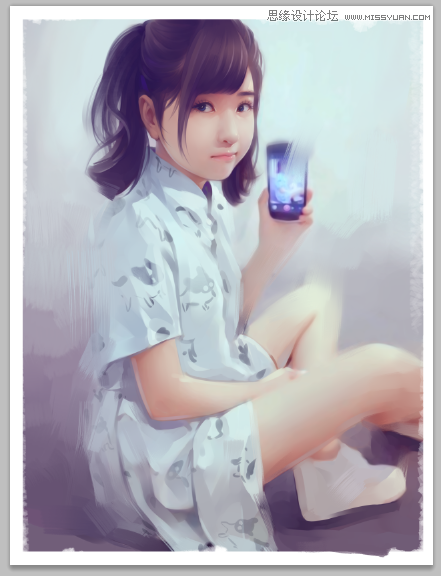 Photoshop结合SAI给儿童照片唯美转手绘效果