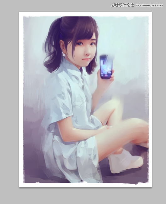 Photoshop结合SAI给儿童照片唯美转手绘效果