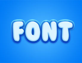 PS制作蓝色可爱的卡通游戏字体