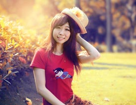 PS调出外景人像怀旧逆光效果图