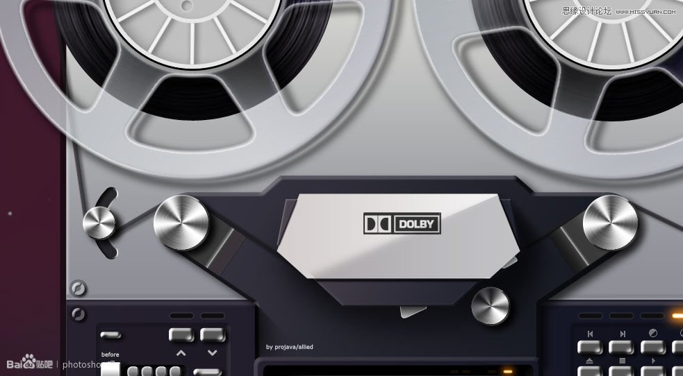 Photoshop临摹超逼真的录音机图标教程