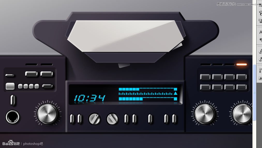 Photoshop临摹超逼真的录音机图标教程