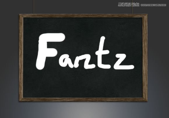 Photoshop在黑板上制作可爱的彩色粉笔字