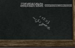 Photoshop在黑板上制作可爱的彩色粉笔字