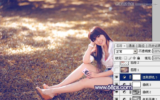 Photoshop调出草地女孩秋季暖黄效果