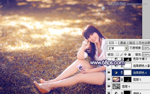 Photoshop调出草地女孩秋季暖黄效果