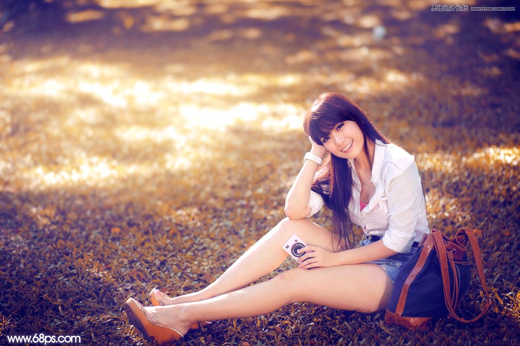 Photoshop调出草地女孩秋季暖黄效果