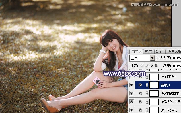 Photoshop调出草地女孩秋季暖黄效果