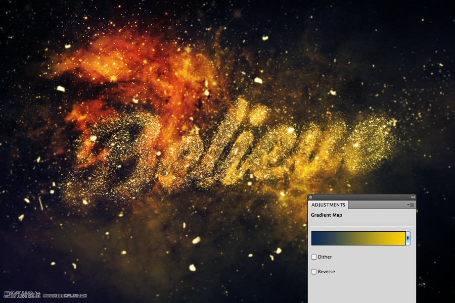 Photoshop制作绚丽星空装饰的艺术字教程
