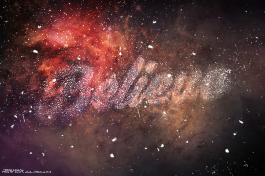 Photoshop制作绚丽星空装饰的艺术字教程