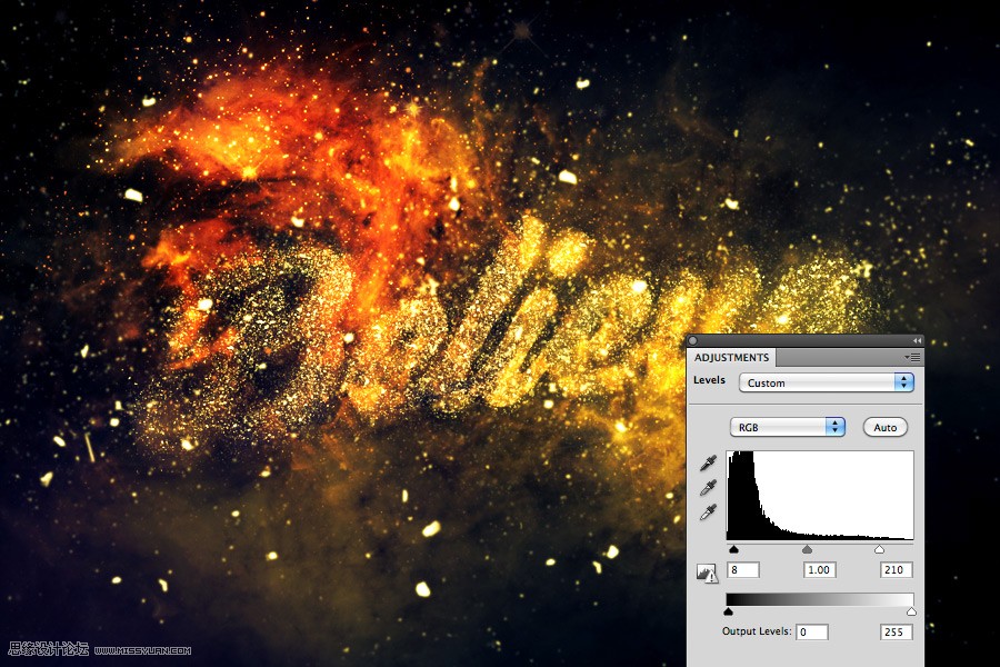 Photoshop制作绚丽星空装饰的艺术字教程