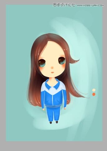 Photoshop绘制可爱的大头Q版画效果图