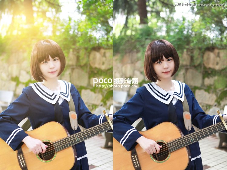 Photoshop调出外景女孩通透的逆光效果图