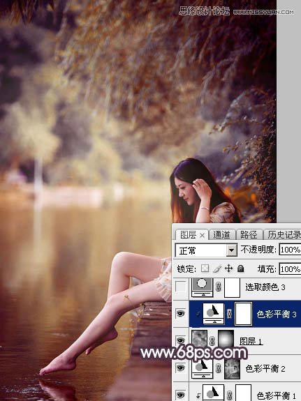 Photoshop调出河边美女梦幻橙色调效果
