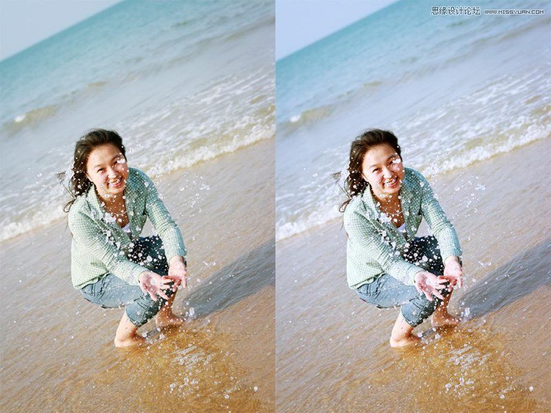 Photoshop调出海边人像淡蓝暖色效果