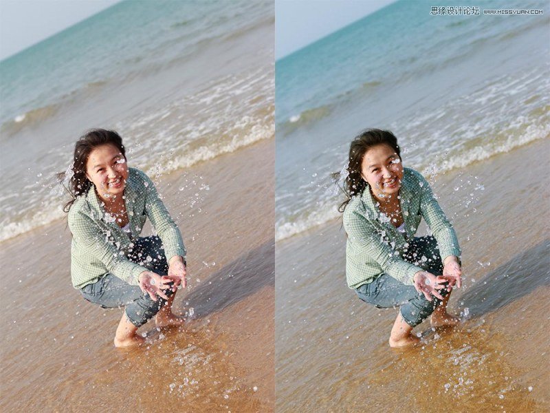 Photoshop调出海边人像淡蓝暖色效果