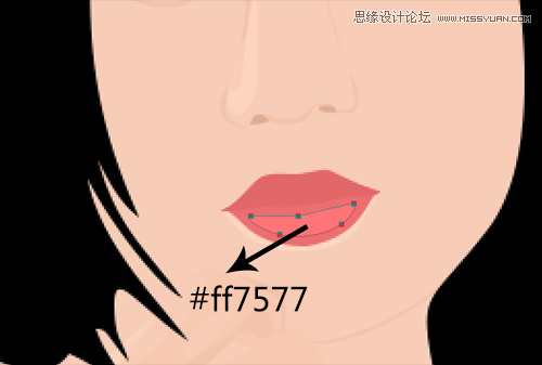 Photoshop绘制矢量风格的苍老师效果图