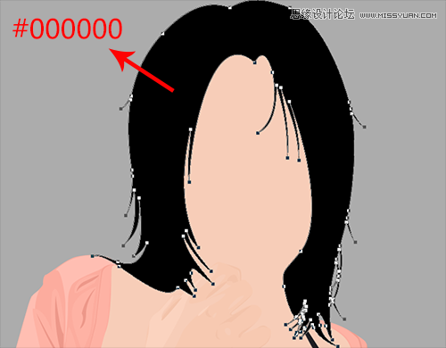 Photoshop绘制矢量风格的苍老师效果图