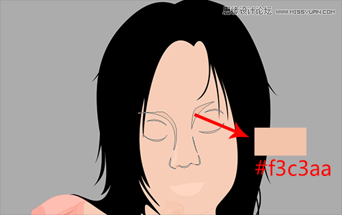 Photoshop绘制矢量风格的苍老师效果图