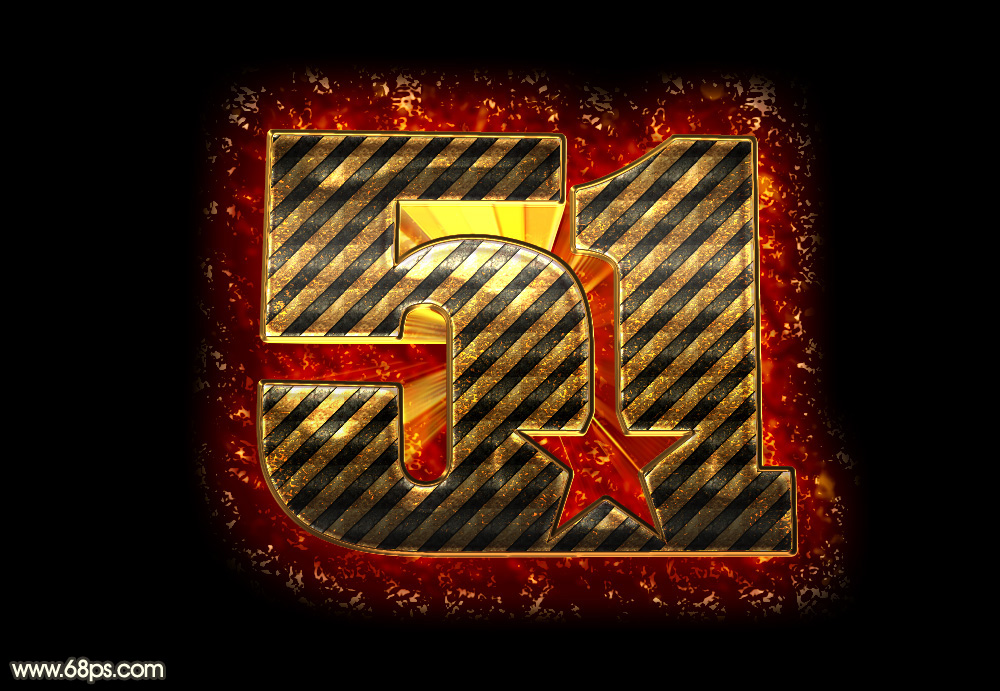 Photoshop制作时尚大气的51金属字教程