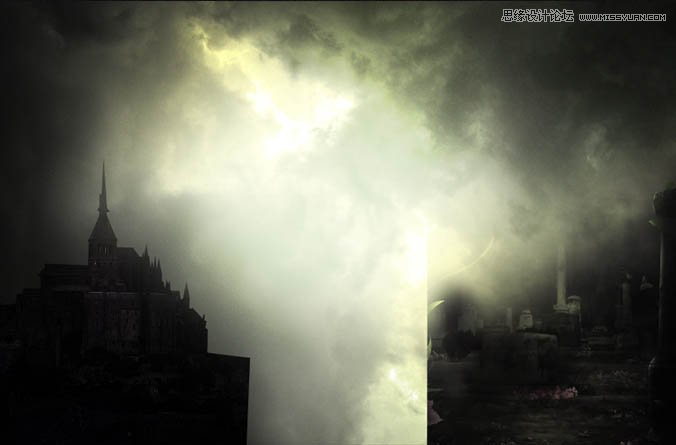 Photoshop合成正在操控魔法书的巫师教程