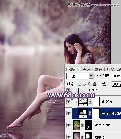 Photoshop调出人像照片唯美暗红色调