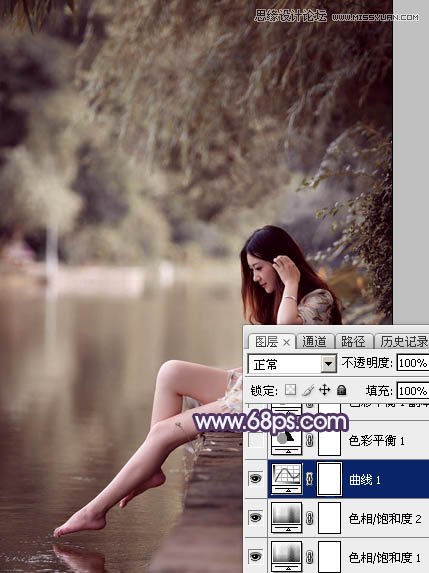 Photoshop调出人像照片唯美暗红色调