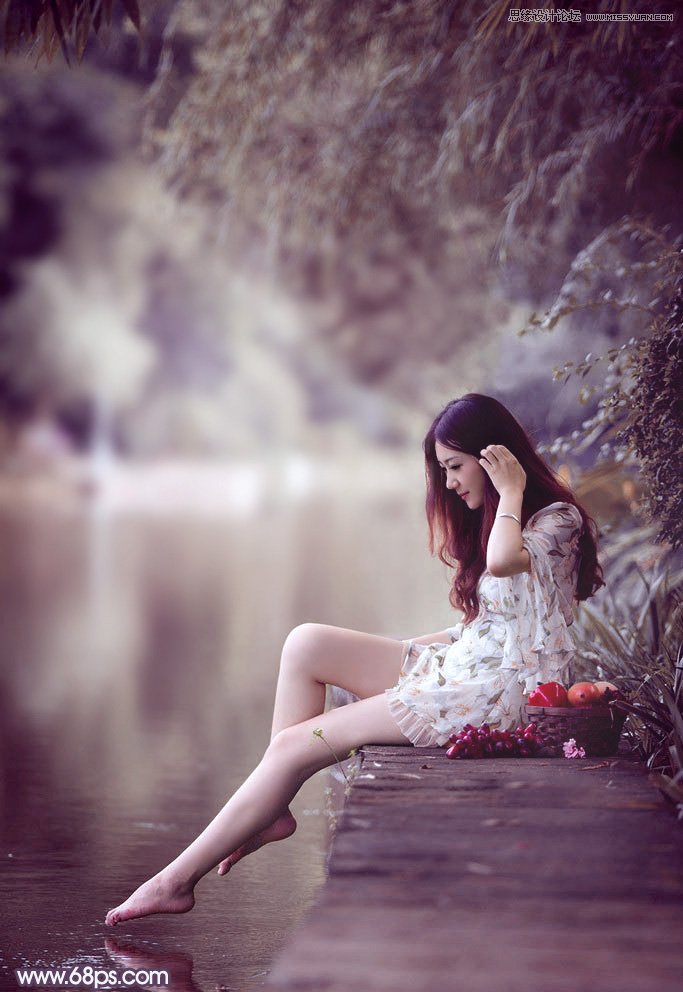 Photoshop调出人像照片唯美暗红色调