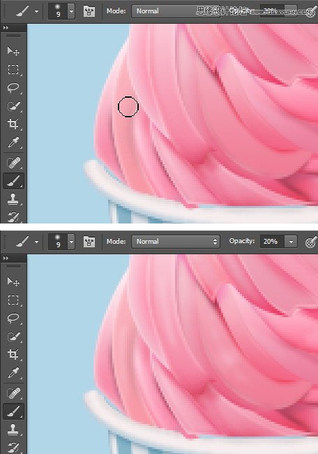 Photoshop绘制美味可口的冰淇淋图标教程