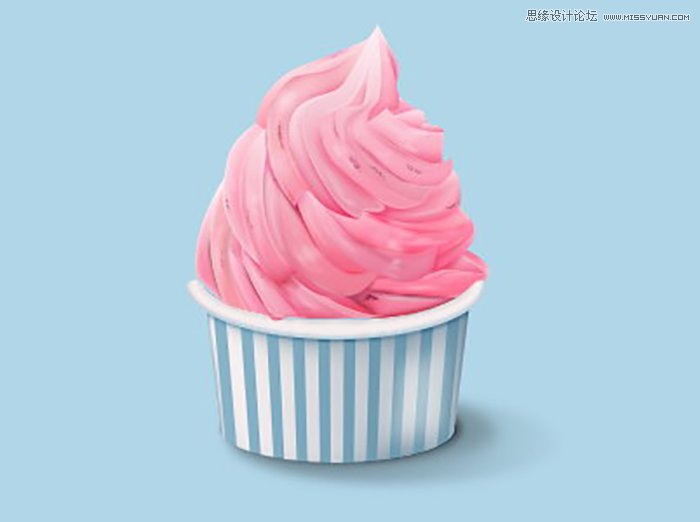 Photoshop绘制美味可口的冰淇淋图标教程