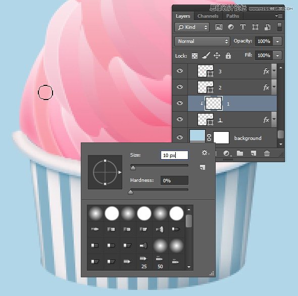 Photoshop绘制美味可口的冰淇淋图标教程