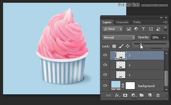Photoshop绘制美味可口的冰淇淋图标教程
