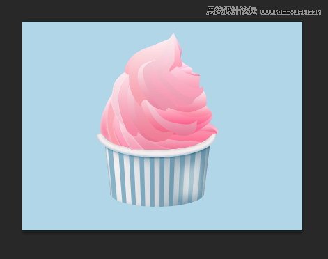 Photoshop绘制美味可口的冰淇淋图标教程