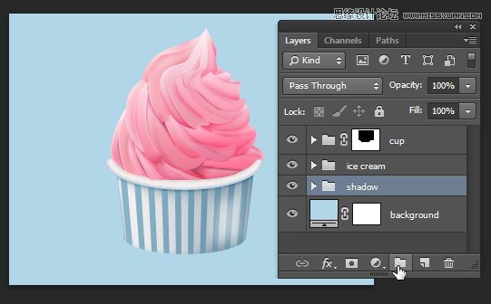 Photoshop绘制美味可口的冰淇淋图标教程