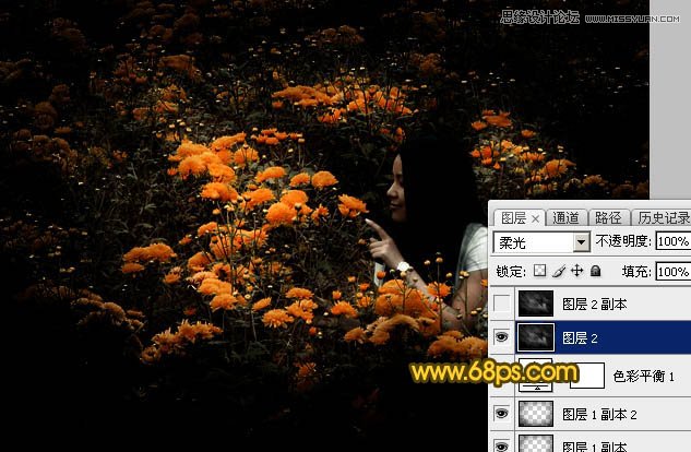 Photoshop调出油菜花人像秋季黄色调