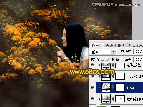 Photoshop调出油菜花人像秋季黄色调
