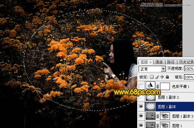 Photoshop调出油菜花人像秋季黄色调