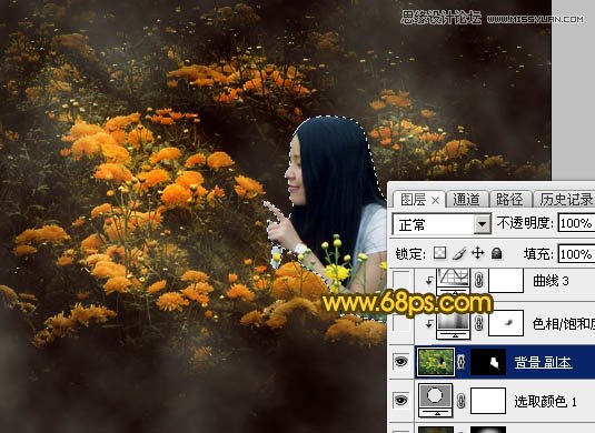 Photoshop调出油菜花人像秋季黄色调