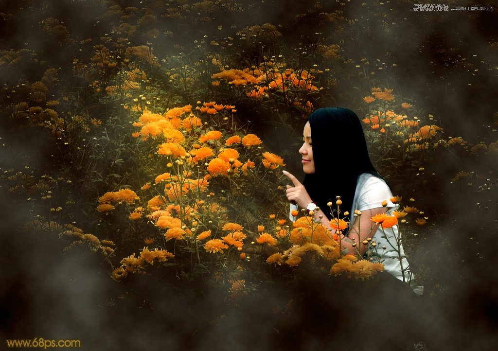 Photoshop调出油菜花人像秋季黄色调
