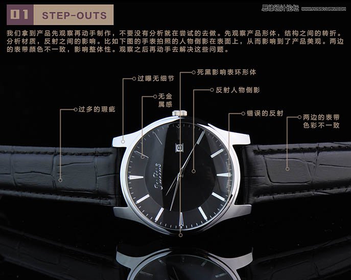 Photoshop给修复质感的电商手表产品图
