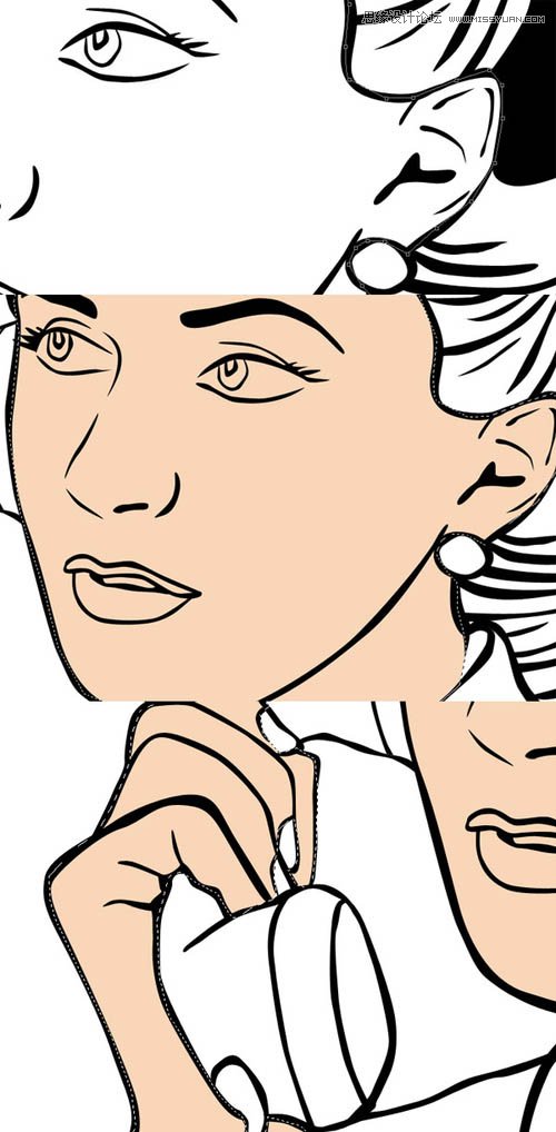 Photoshop把数码照片转矢量风格人像效果